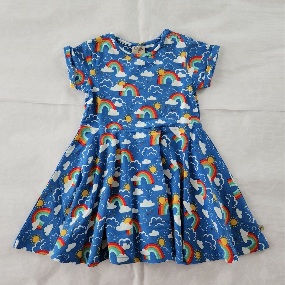 COPY - 💕NWT Frugi Organic cotton rainbow 🌈  skater dress 2-3 Y 2T